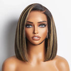 6x5 Glueless Bob Wig - Blonde Highlights / 12"