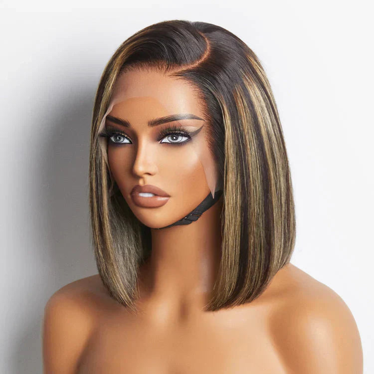 6x5 Glueless Bob Wig - Blonde Highlights / 12"